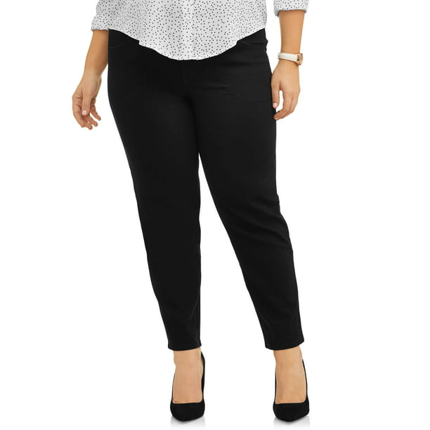 Details about   Womens Pull On Stretch Woven Pants Just My Size Plus also in Petite Choose Color